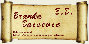 Branka Daišević vizit kartica